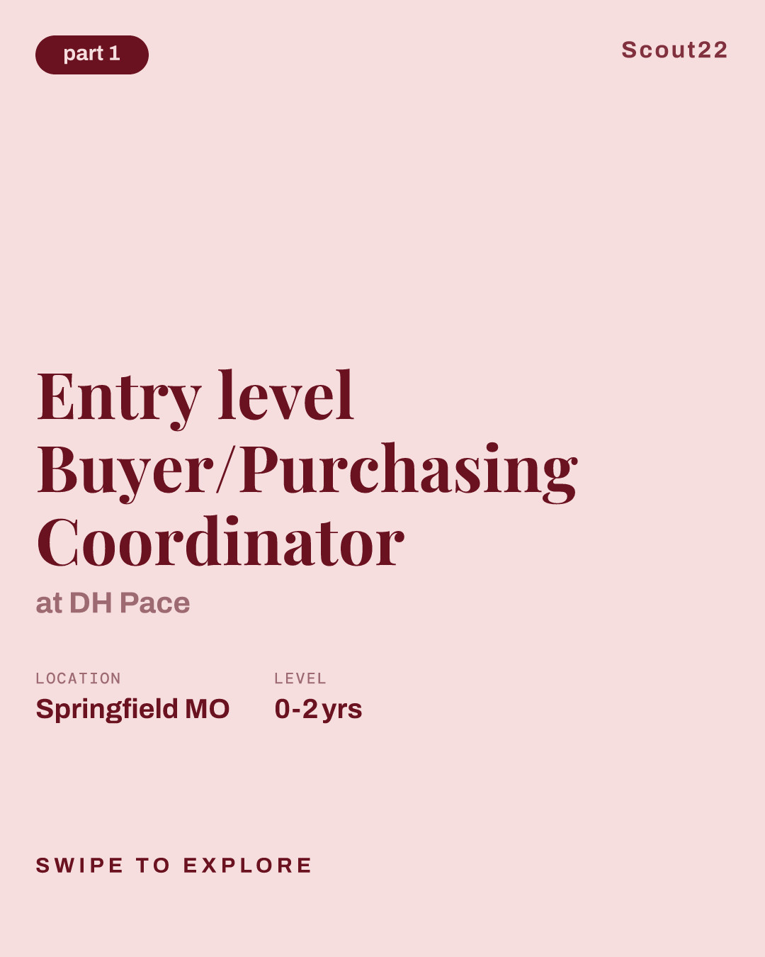 Entry level Buyer/Purchasing Coordinator at DH Pace