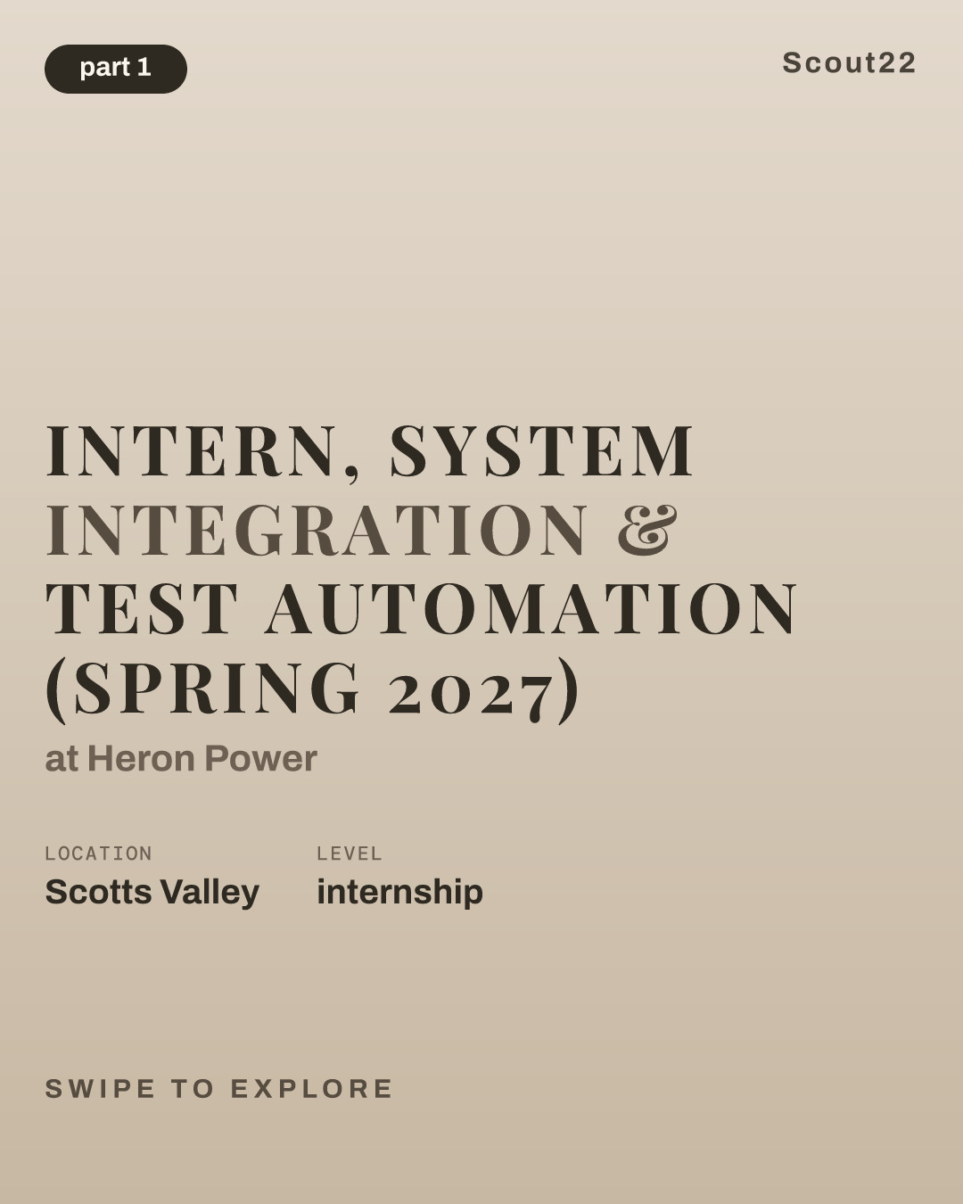 Intern, System Integration & Test Automation (Spring 2027) at Heron Power