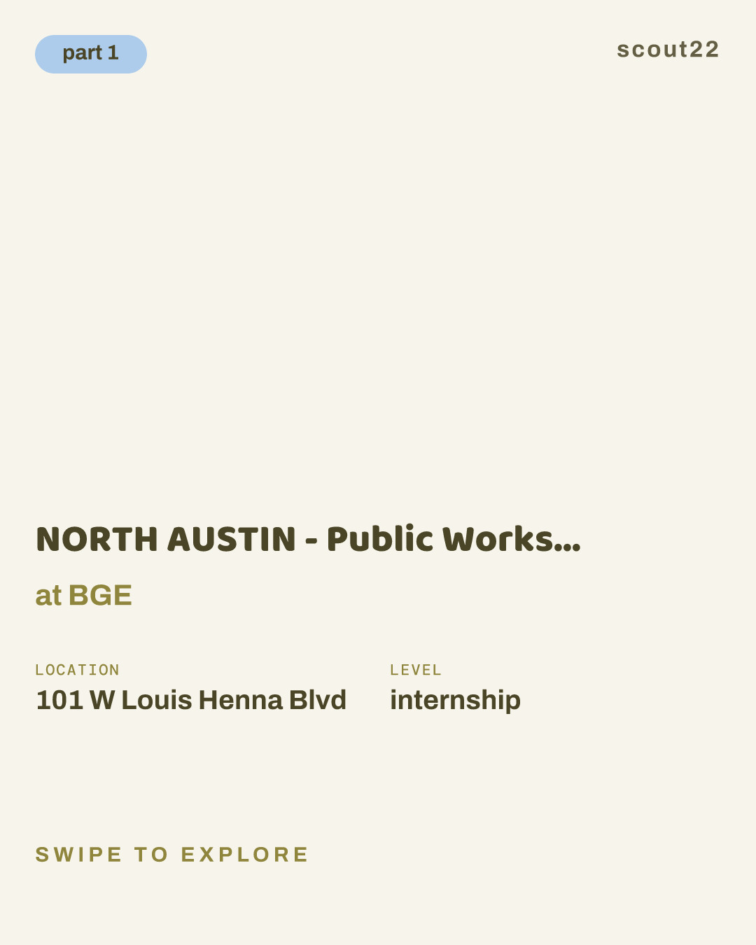 NORTH AUSTIN - Public Works, Internship at BGE