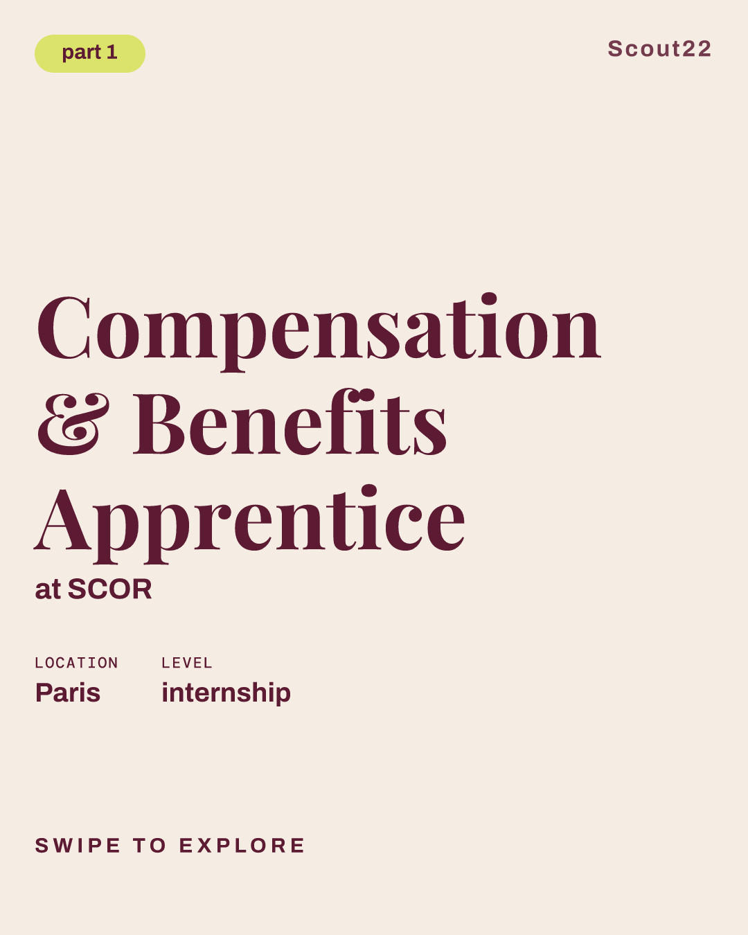 Compensation & Benefits Apprentice at SCOR