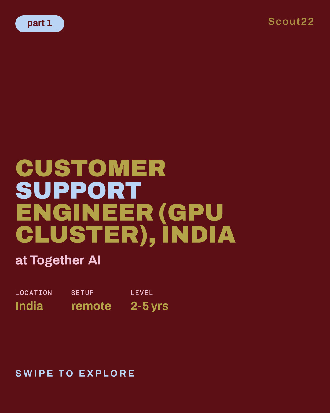 Customer Support Engineer (GPU Cluster), India at Together AI