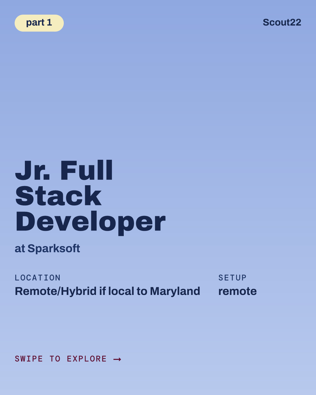 Jr. Full Stack Developer at Sparksoft
