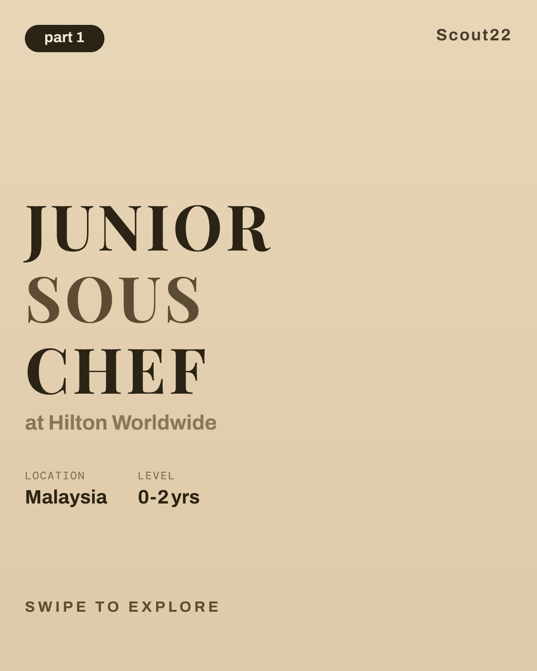 Junior Sous Chef at Hilton Worldwide