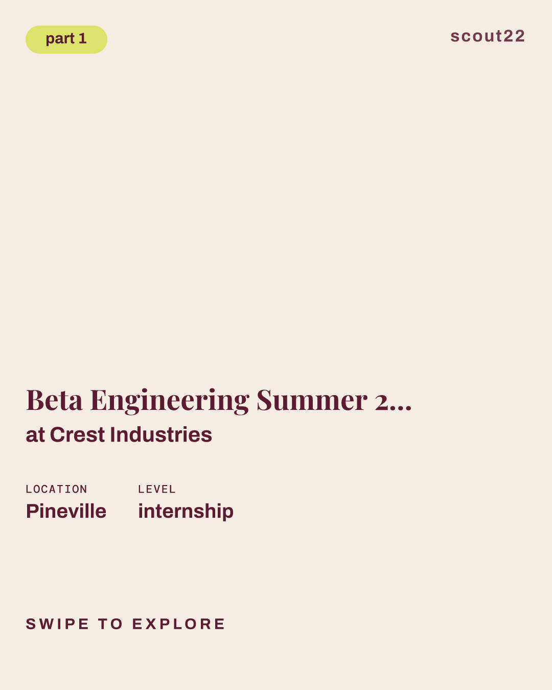 Beta Engineering Summer 2027 Internship at Crest Industries