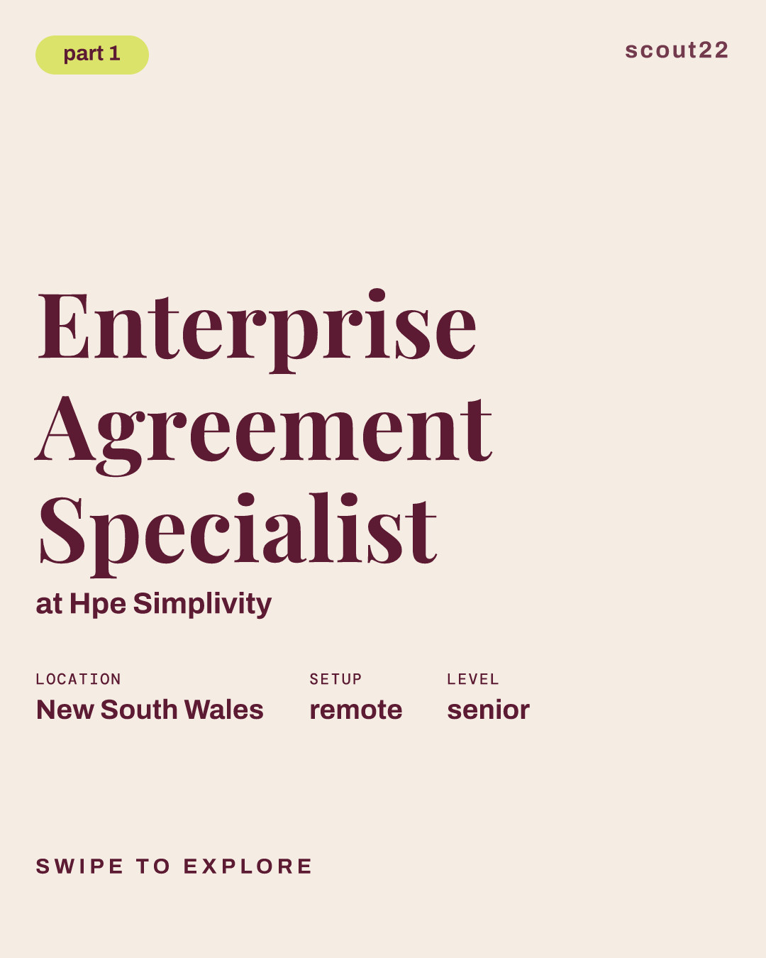 Enterprise Agreement Specialist at Hpe Simplivity