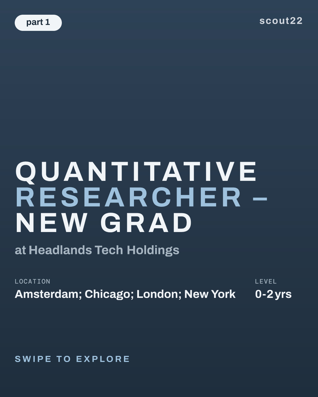 Quantitative Researcher – New Grad at Headlands Tech Holdings
