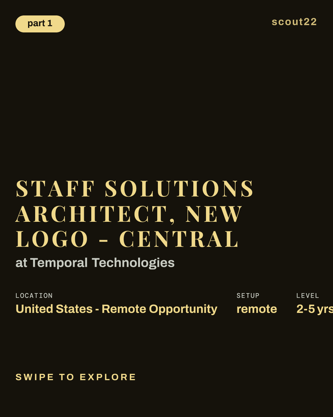Staff Solutions Architect, New Logo - Central at Temporal Technologies