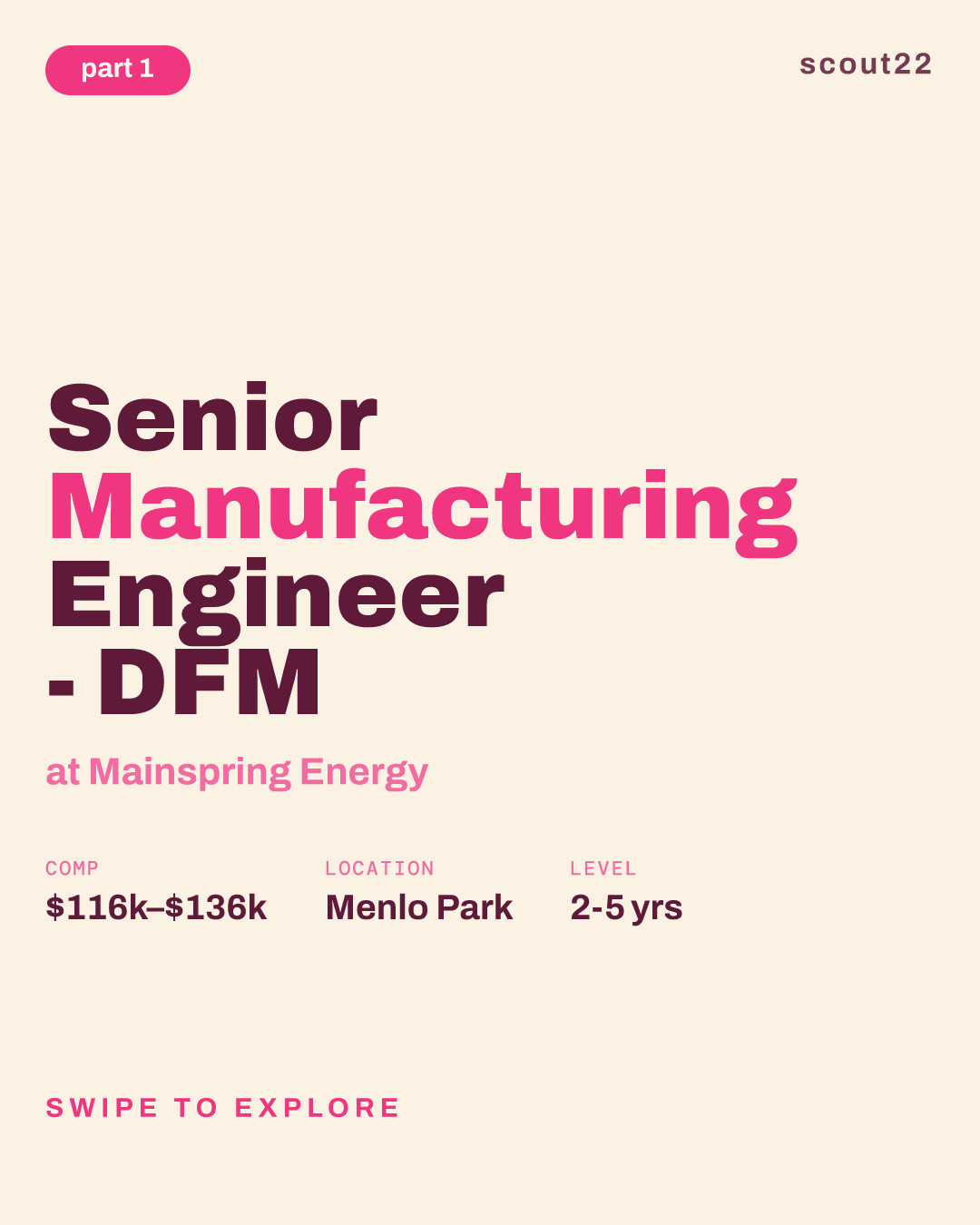 Senior Manufacturing Engineer - DFM at Mainspring Energy
