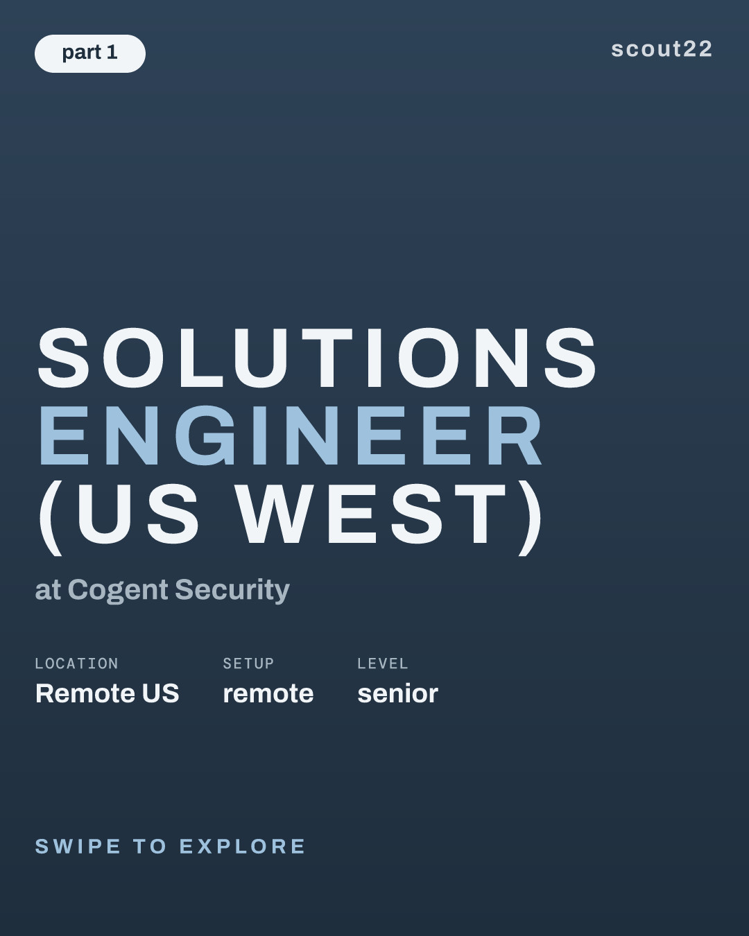 Solutions Engineer (US West) at Cogent Security