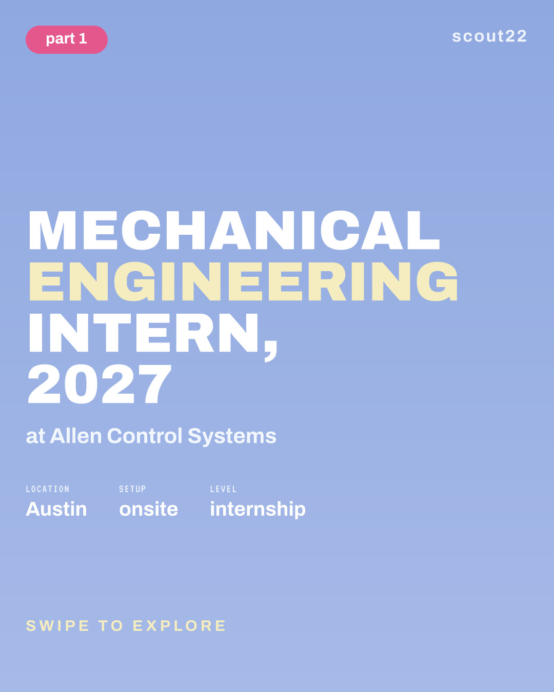 Mechanical Engineering Intern, 2027 at Allen Control Systems