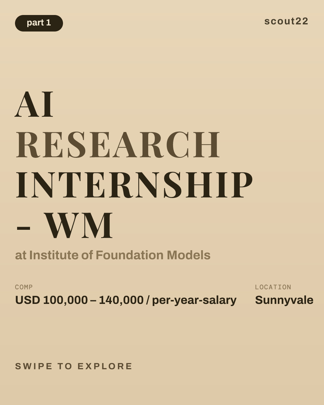 AI Research Internship - WM at Institute of Foundation Models