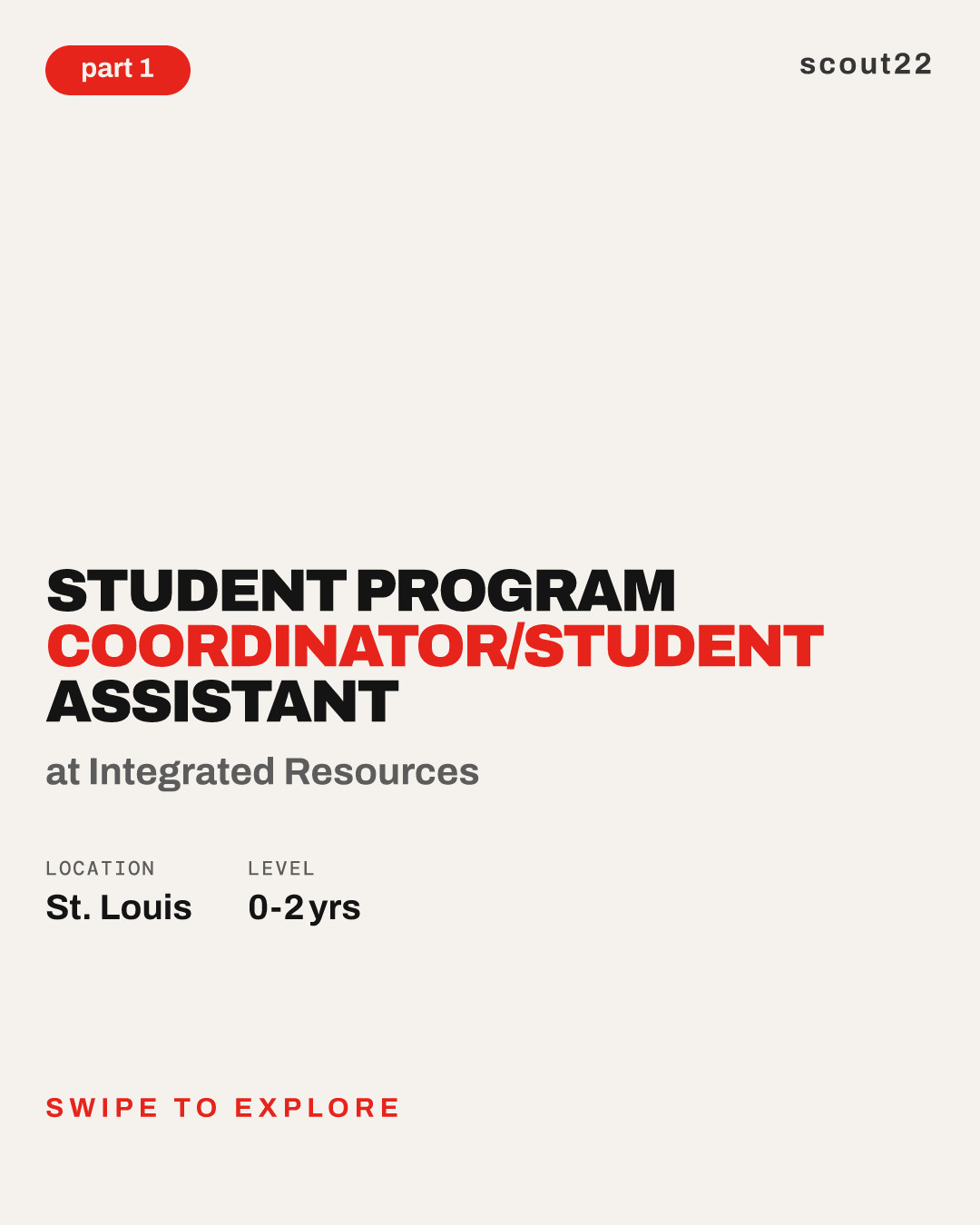 Student program coordinator/Student assistant at Integrated Resources