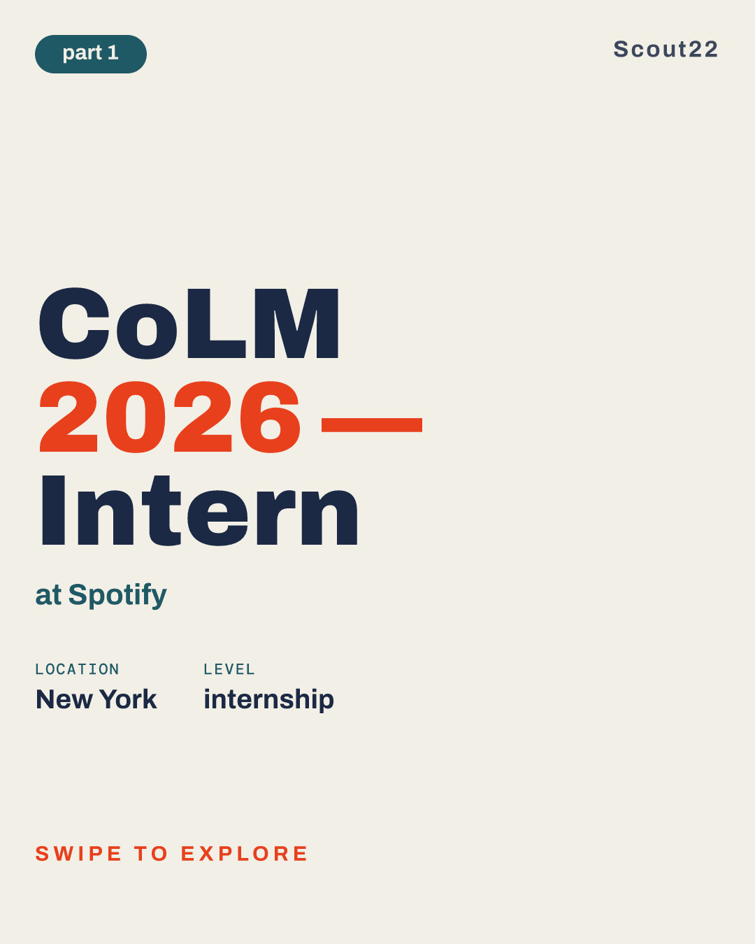 CoLM 2026 — Intern at Spotify