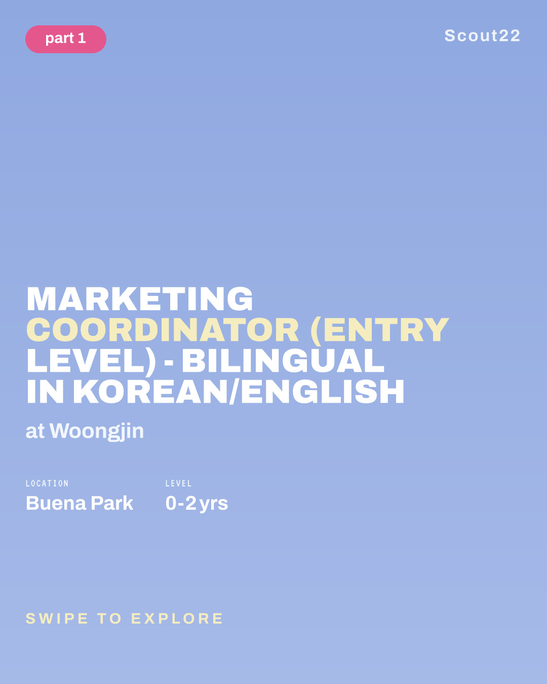 Marketing Coordinator (Entry Level) - Bilingual in Korean/English at Woongjin