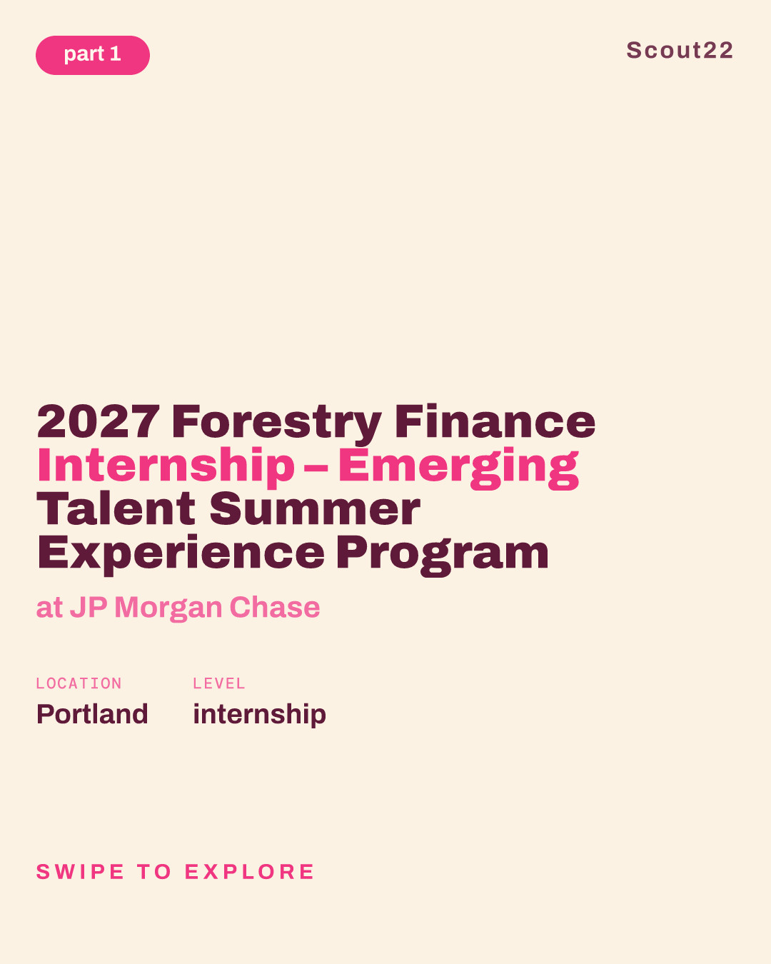 2027 Forestry Finance Internship – Emerging Talent Summer Experience Program at JP Morgan Chase