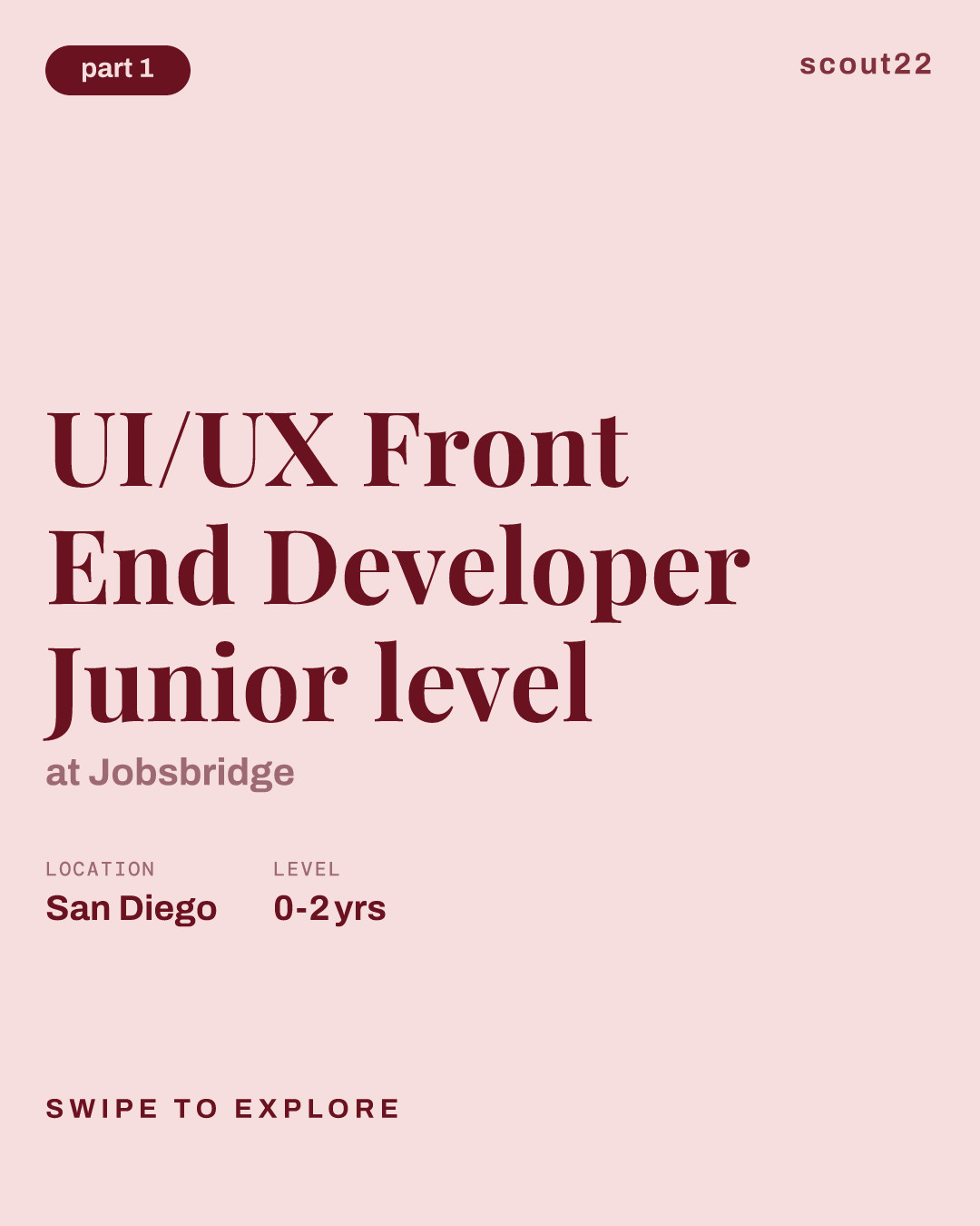 UI/UX Front End Developer Junior level at Jobsbridge