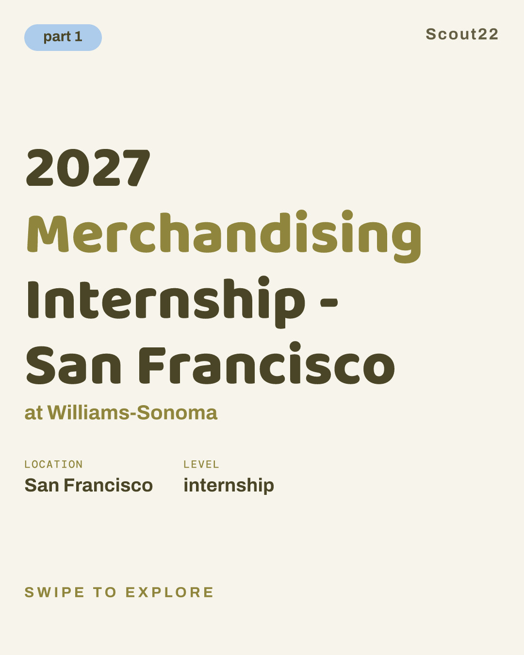 2027 Merchandising Internship - San Francisco at Williams-Sonoma