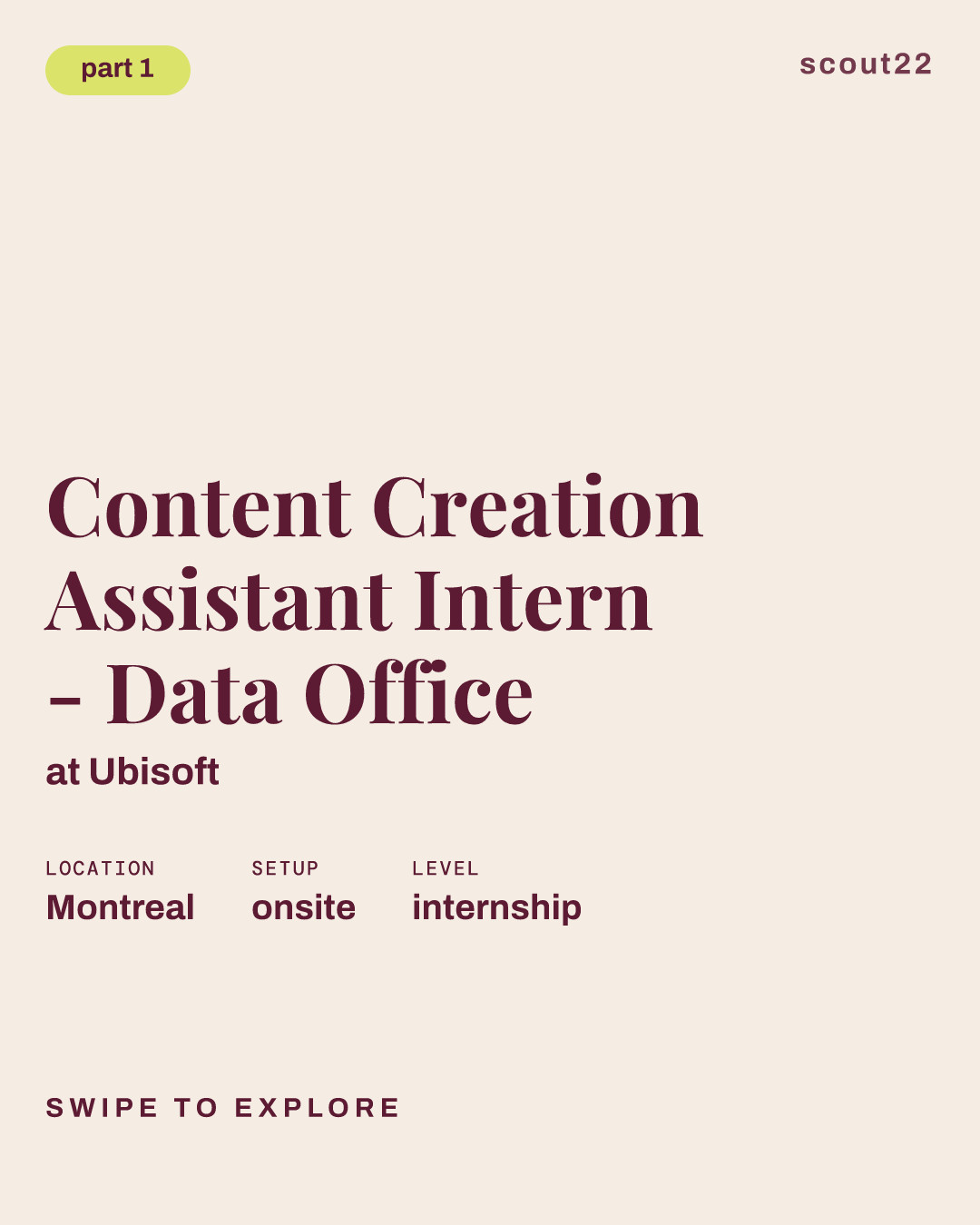 Content Creation Assistant Intern - Data Office at Ubisoft