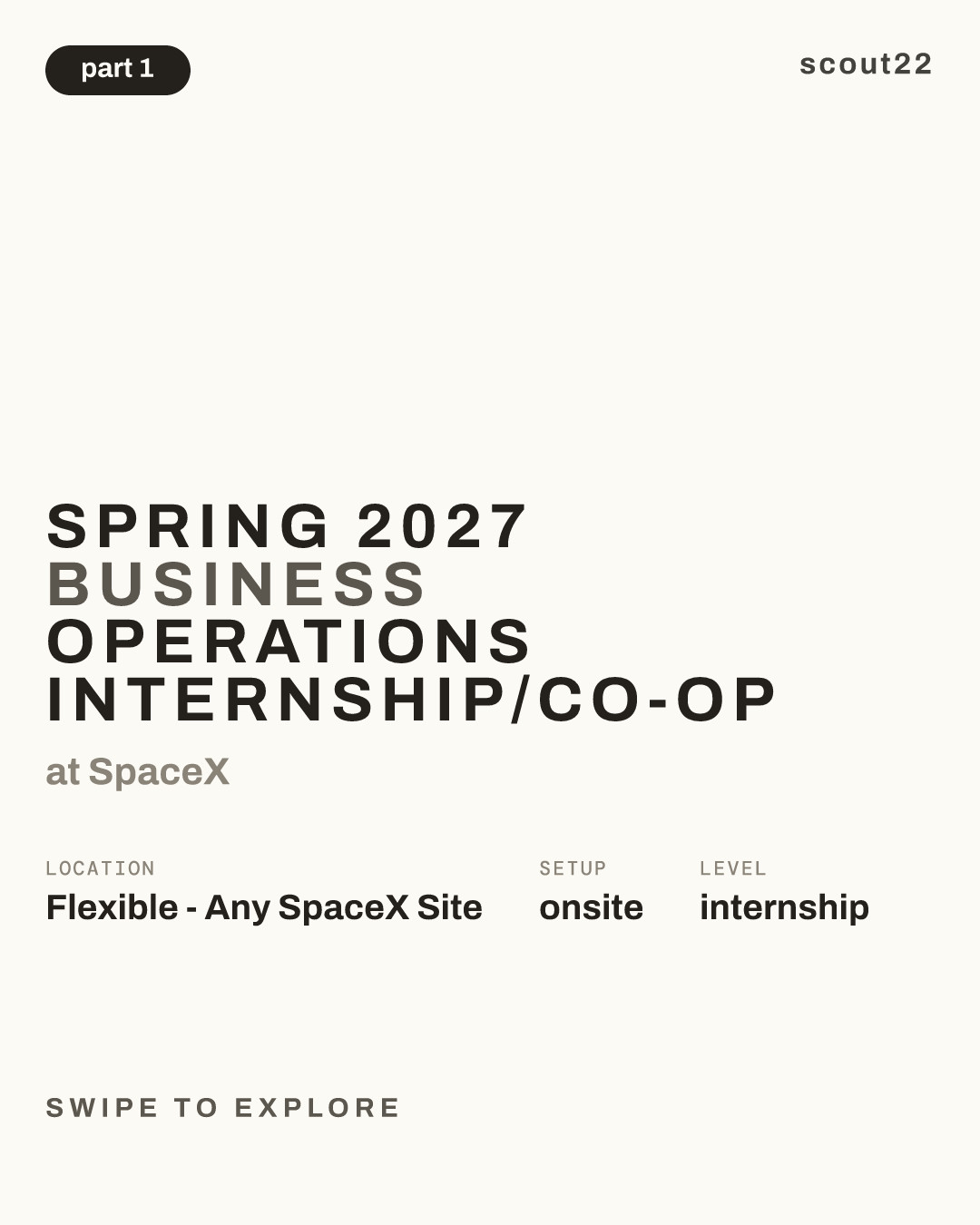 Spring 2027 Business Operations Internship/Co-op at SpaceX