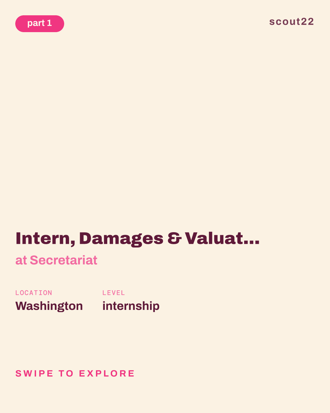 Intern, Damages & Valuations (Summer 2027) at Secretariat
