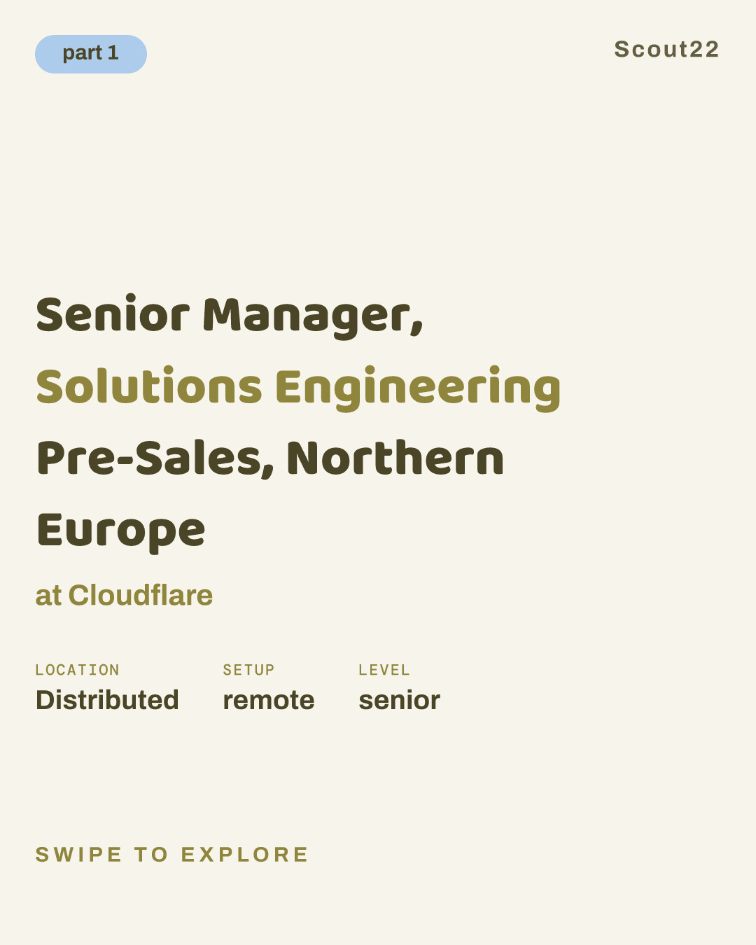 Senior Manager, Solutions Engineering Pre-Sales, Northern Europe at Cloudflare