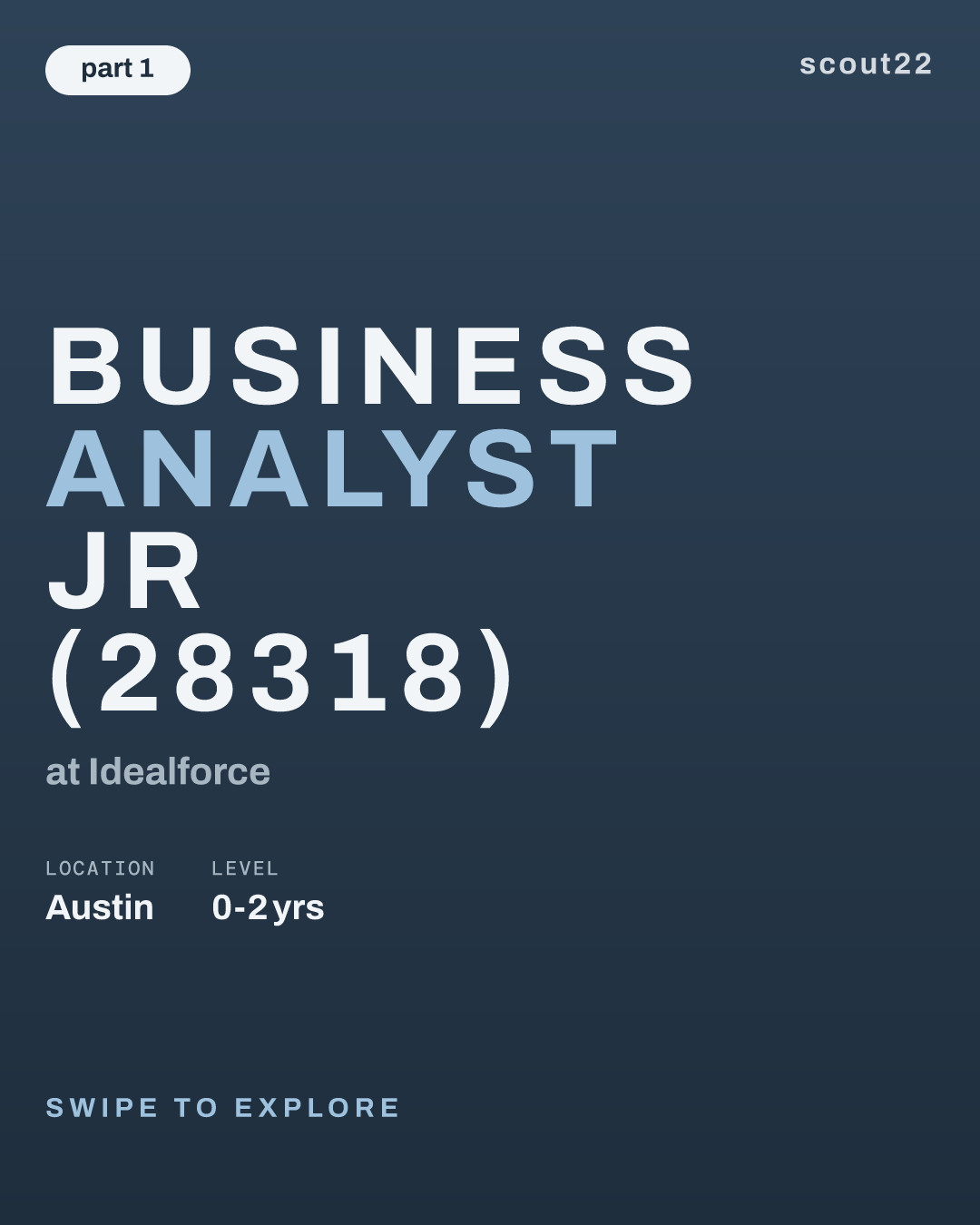 Business Analyst Jr (28318) at Idealforce