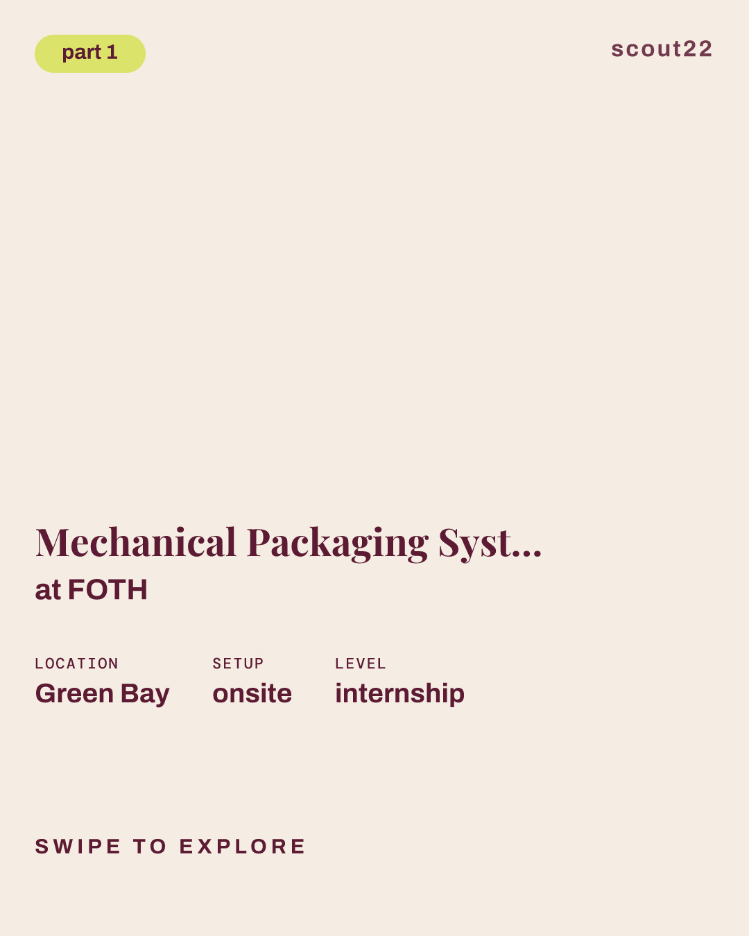Mechanical Packaging Systems Engineering Co-op (Summer/Fall 2027) at FOTH