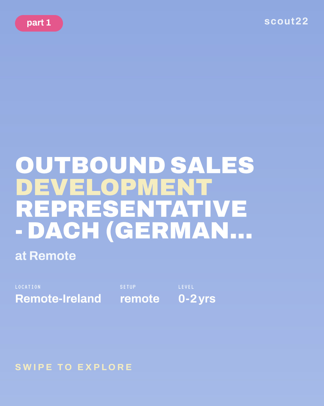 Outbound Sales Development Representative - DACH (German Speaking) at Remote