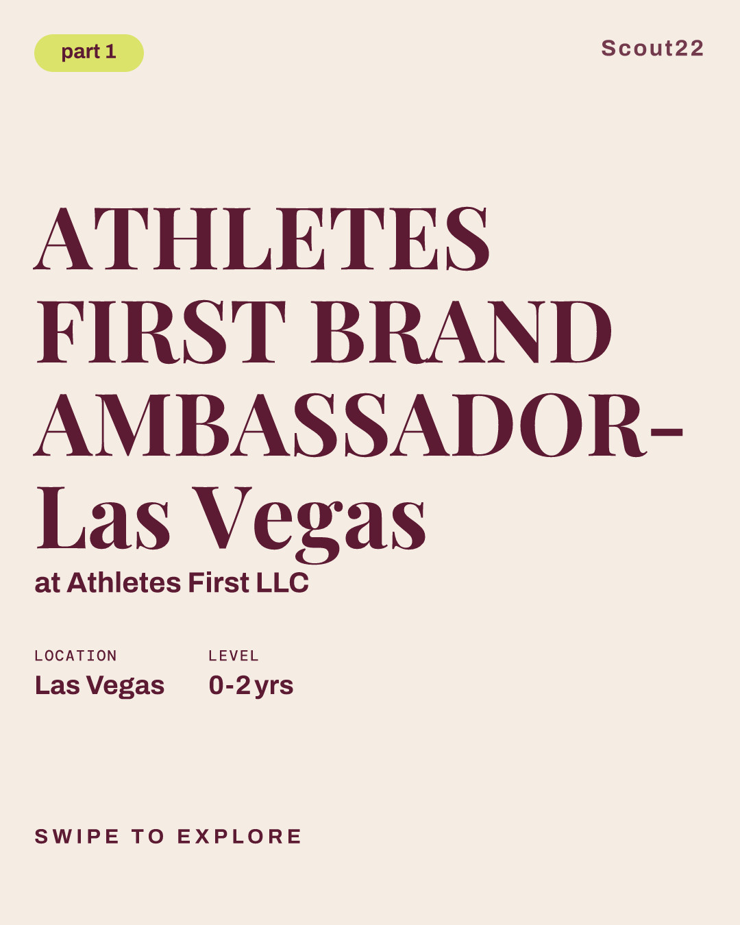 ATHLETES FIRST BRAND AMBASSADOR- Las Vegas at Athletes First LLC