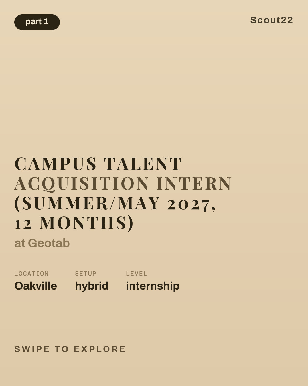 Campus Talent Acquisition Intern (Summer/May 2027, 12 Months) at Geotab