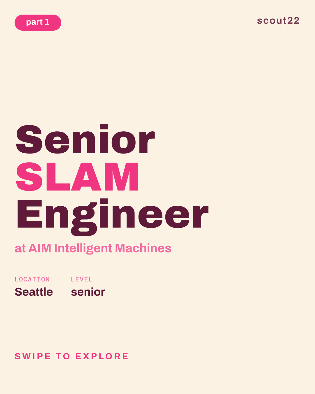 Senior SLAM Engineer at AIM Intelligent Machines
