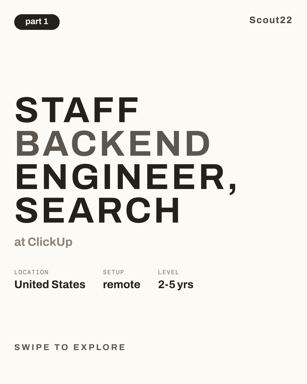 Staff Backend Engineer, Search at ClickUp