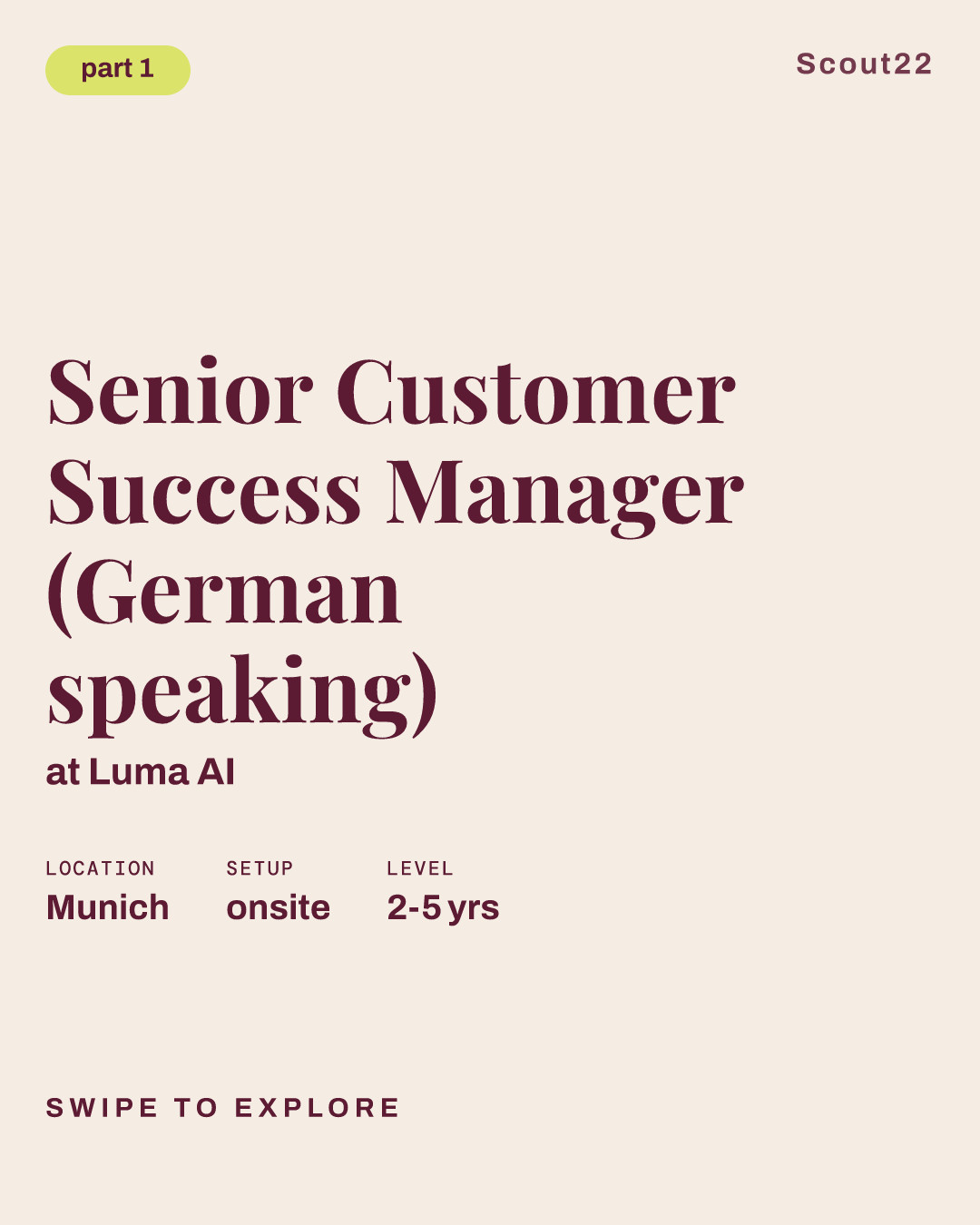 Senior Customer Success Manager (German speaking) at Luma AI