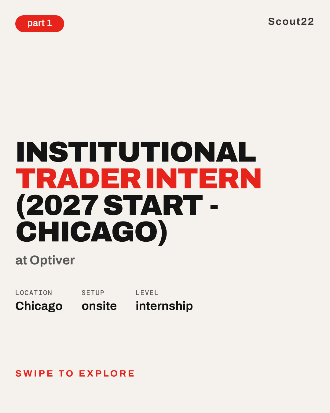 Institutional Trader Intern (2027 Start - Chicago) at Optiver