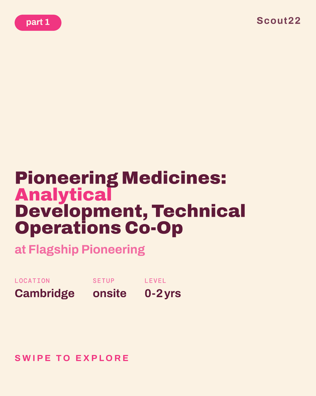 Pioneering Medicines: Analytical Development, Technical Operations Co-Op at Flagship Pioneering