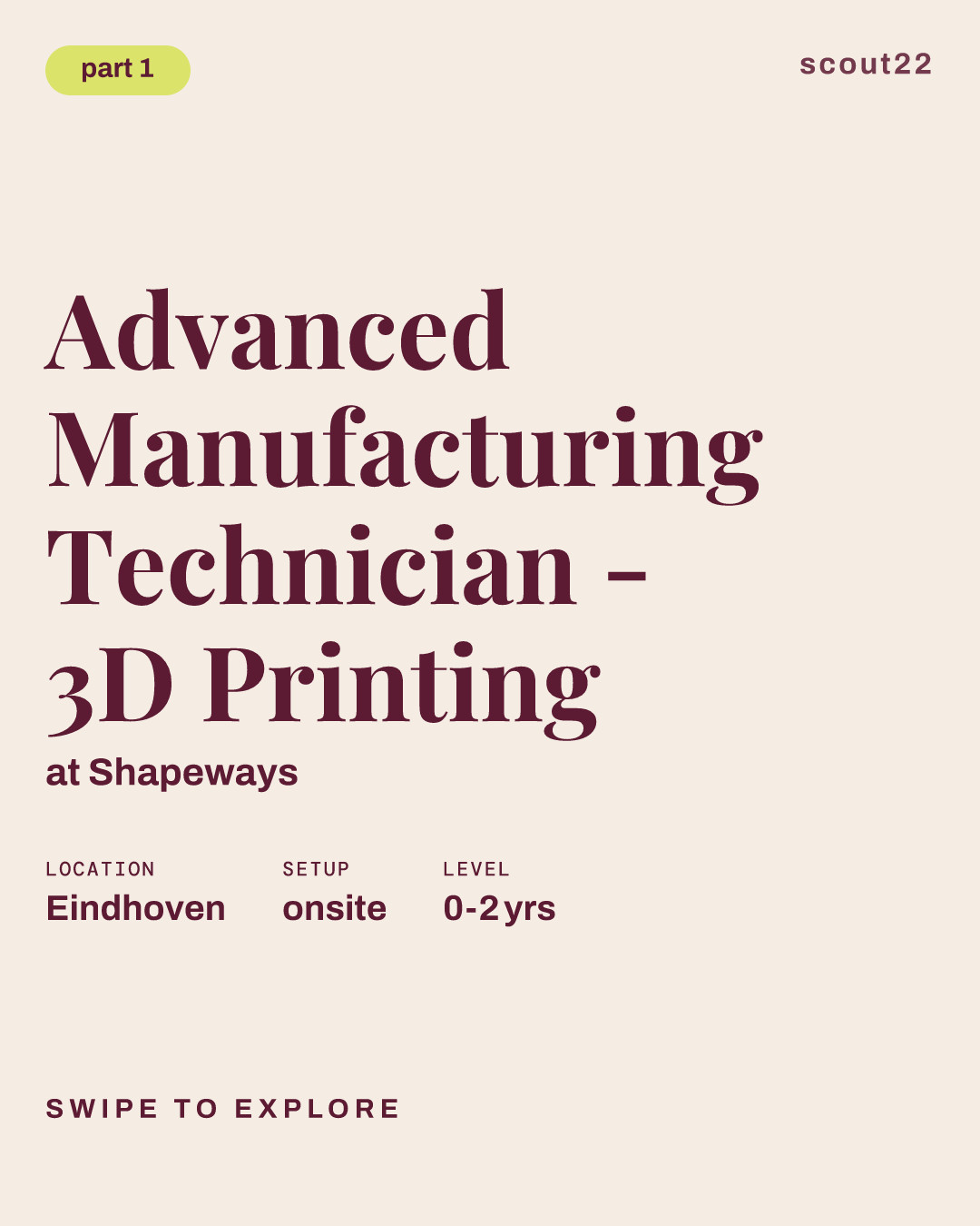 Advanced Manufacturing Technician - 3D Printing at Shapeways