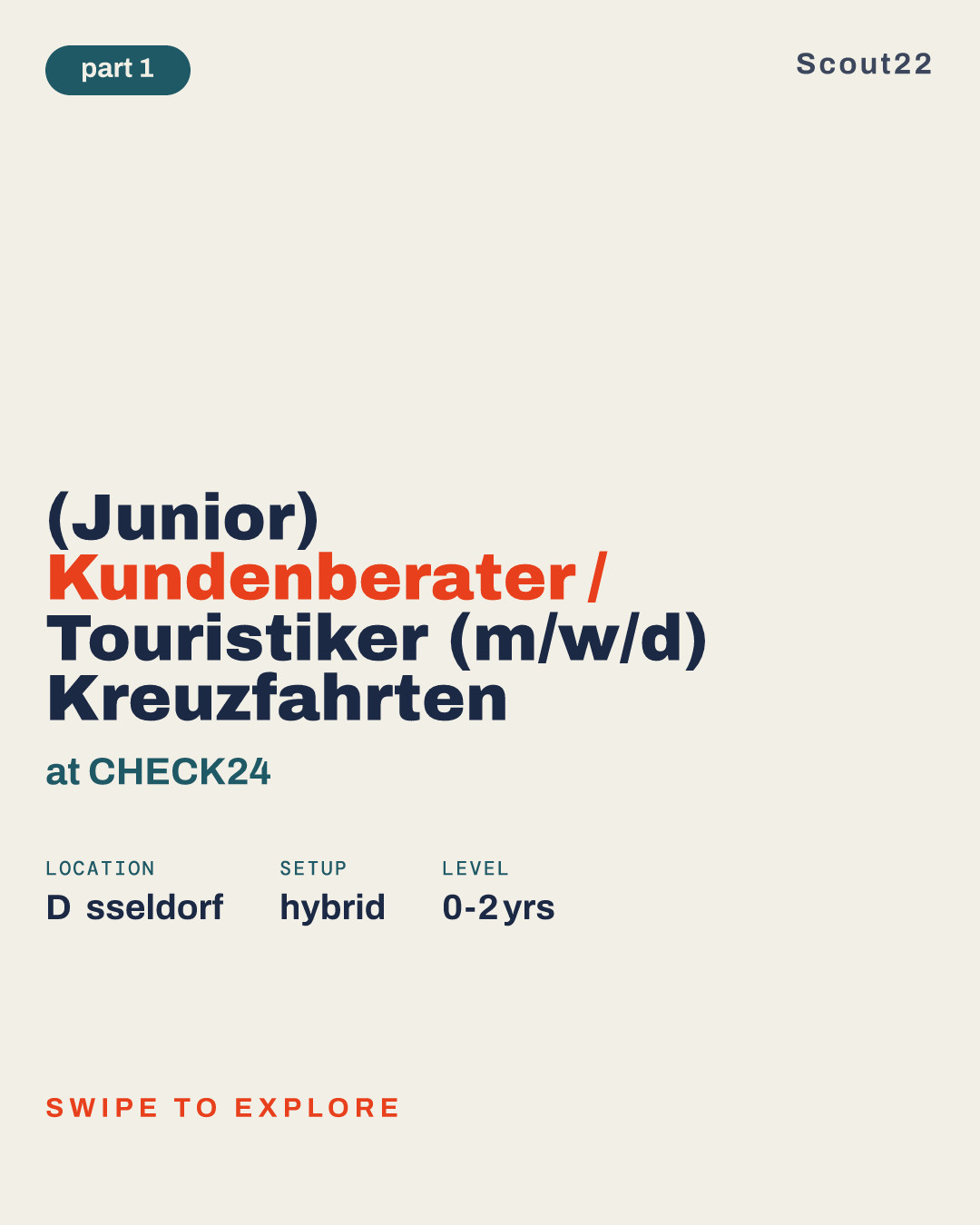 (Junior) Kundenberater / Touristiker (m/w/d) Kreuzfahrten at CHECK24
