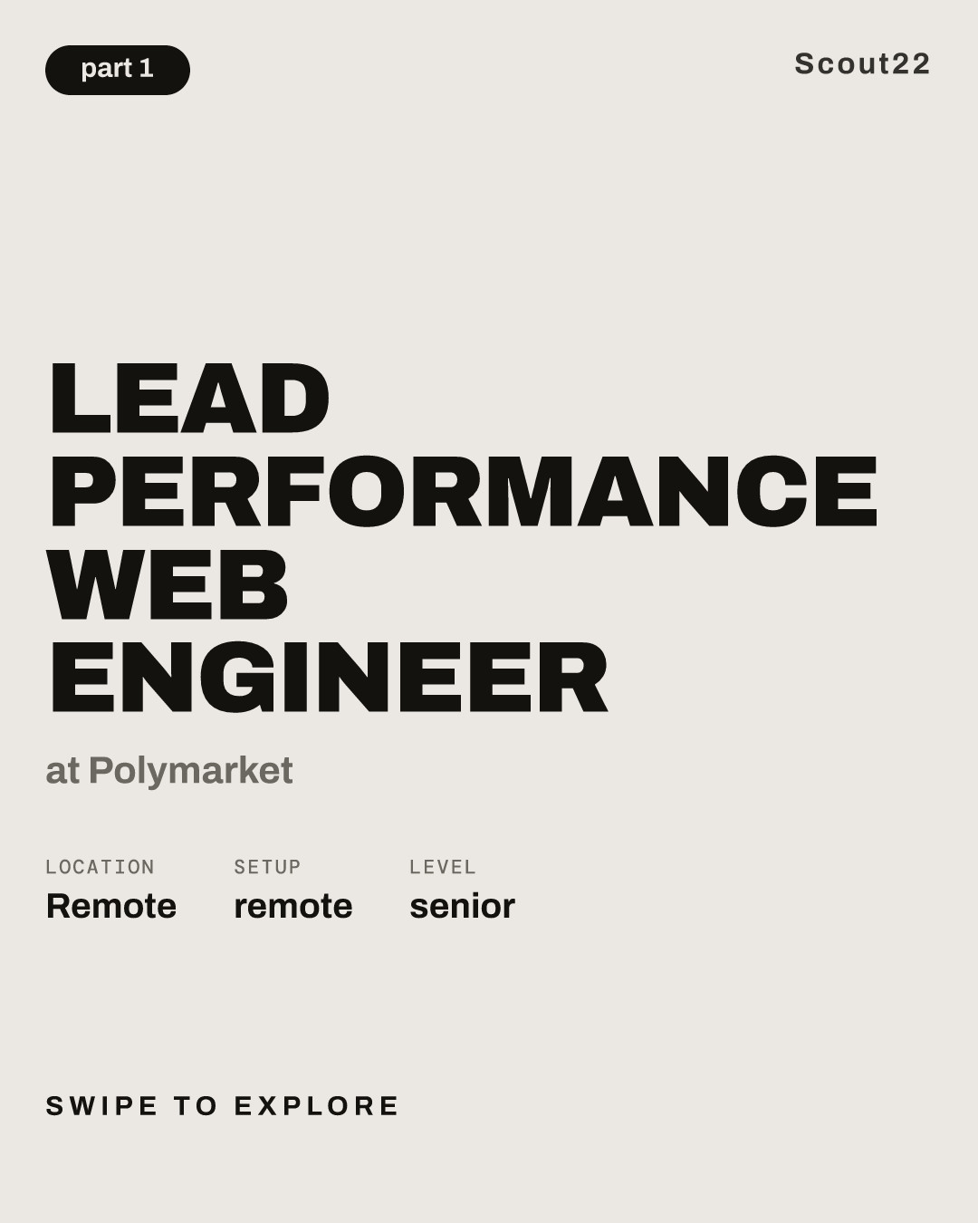 Lead Performance Web Engineer at Polymarket