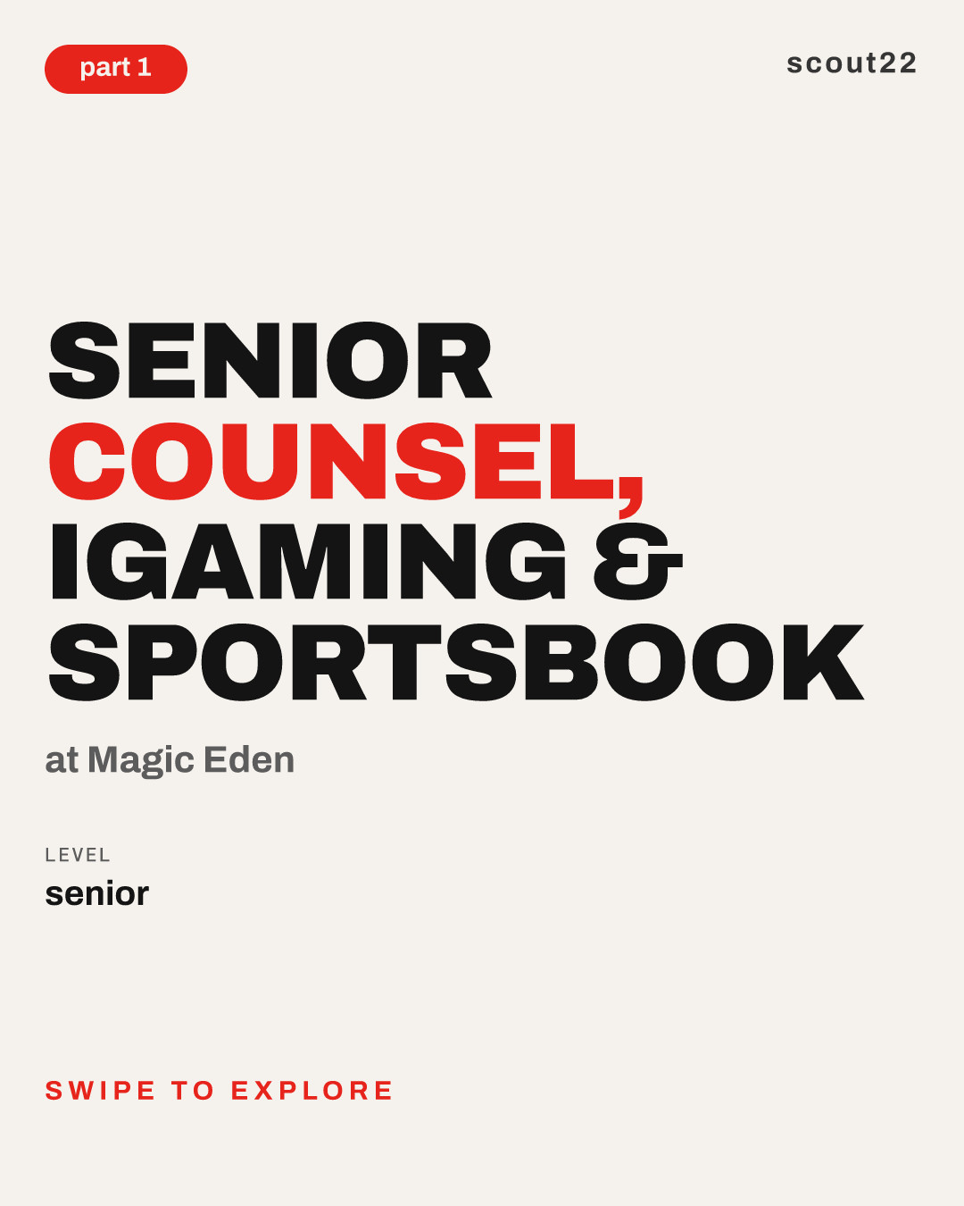 Senior Counsel, iGaming & Sportsbook at Magic Eden