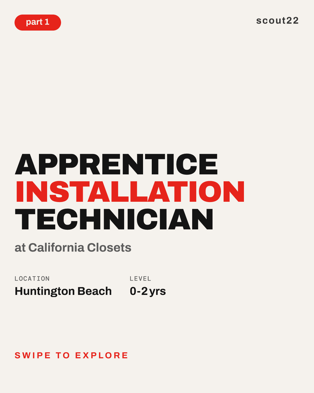 Apprentice Installation Technician at California Closets