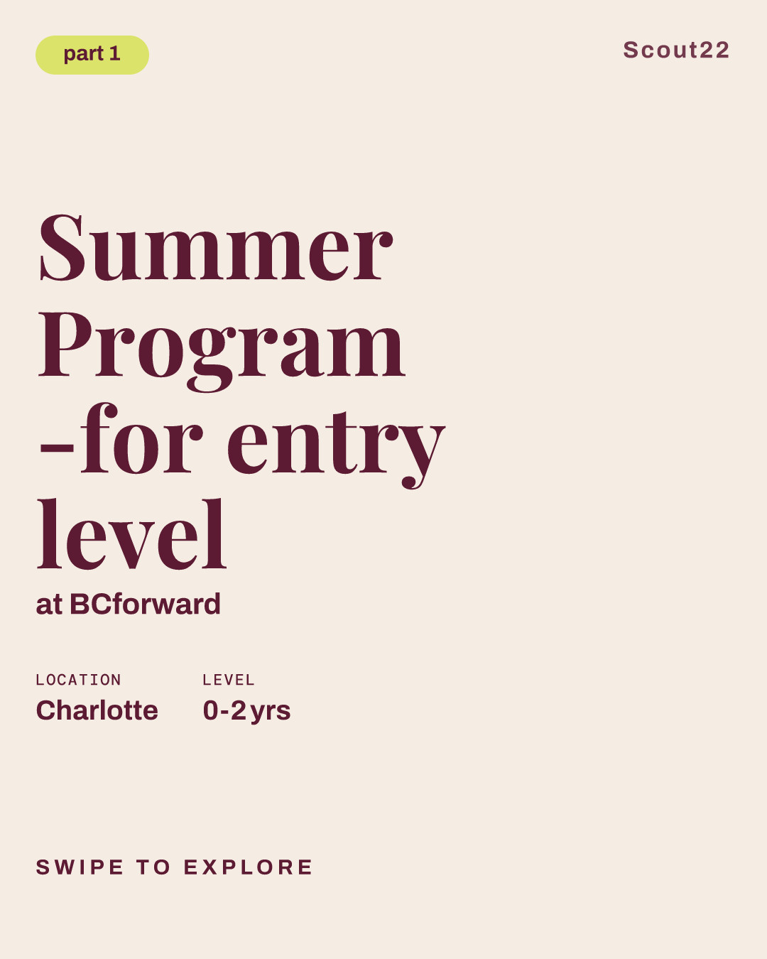 Summer Program -for entry level at BCforward