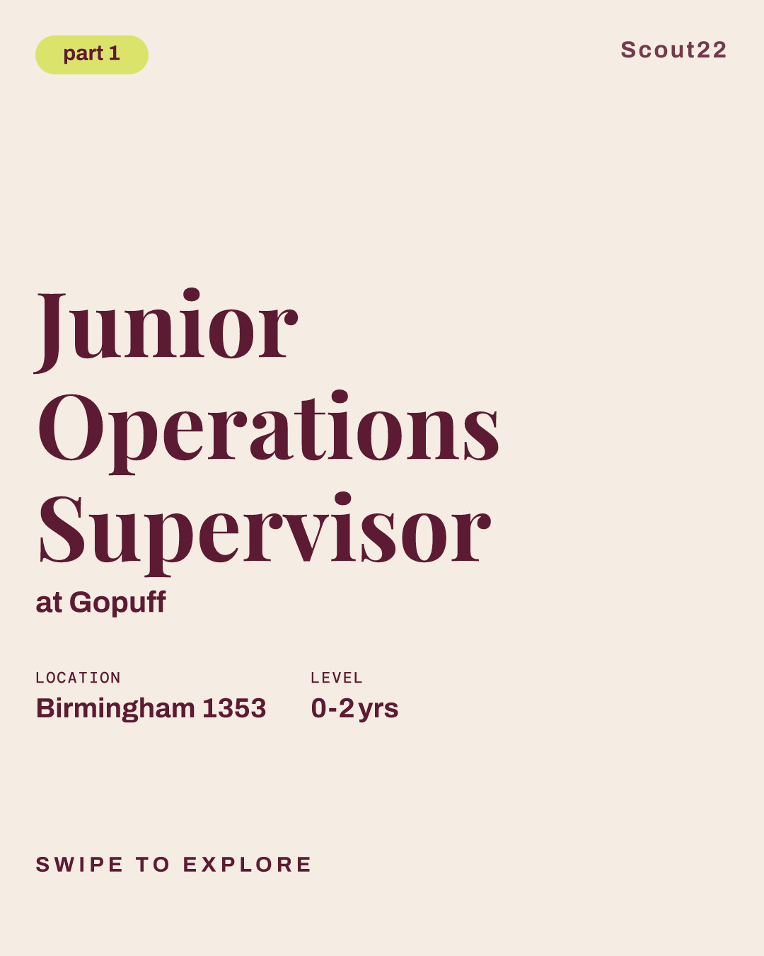 Junior Operations Supervisor at Gopuff
