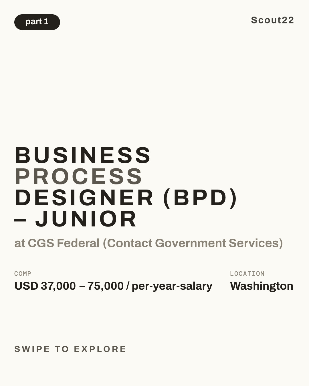 Business Process Designer (BPD) – Junior at CGS Federal (Contact Government Services)