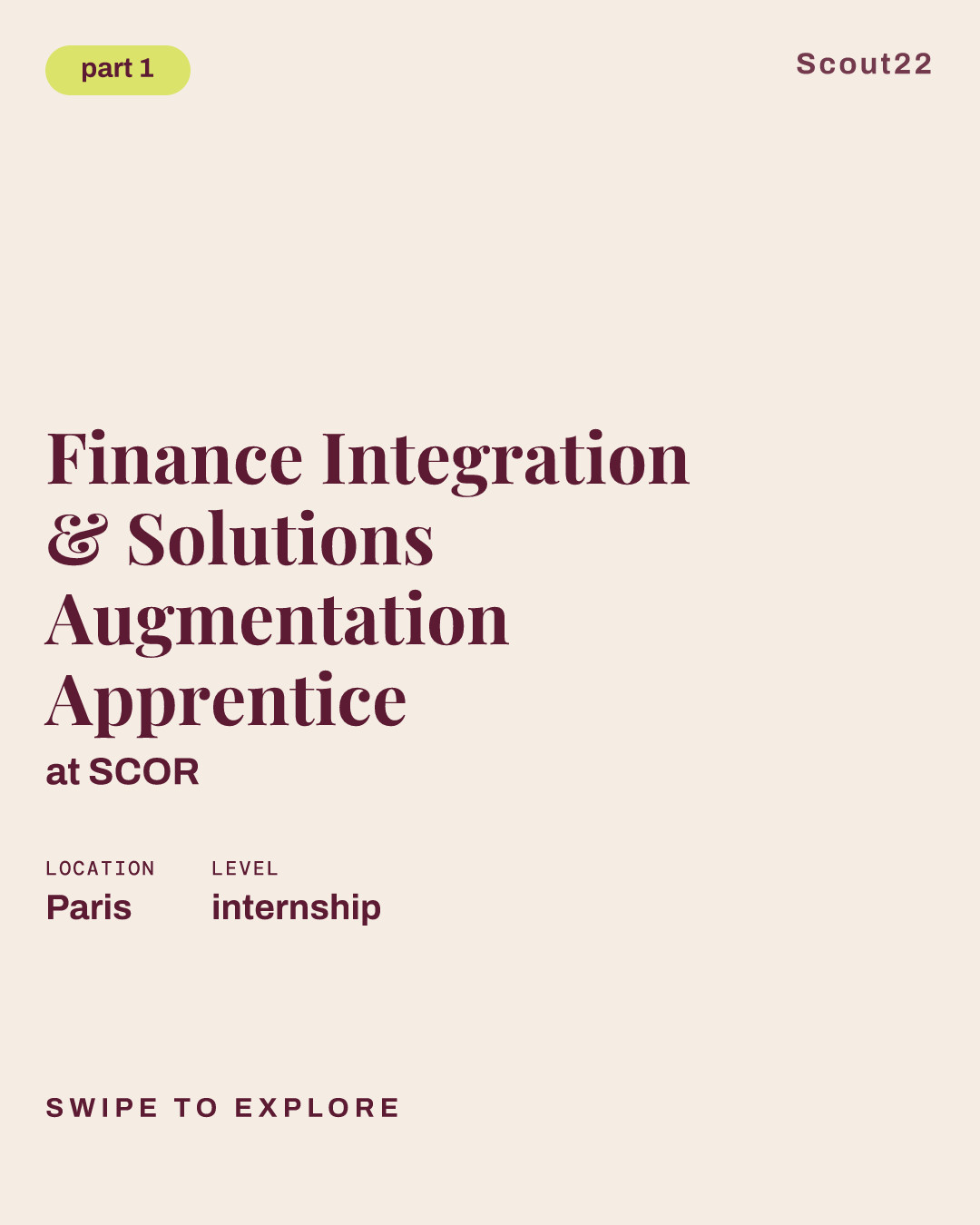 Finance Integration & Solutions Augmentation Apprentice at SCOR