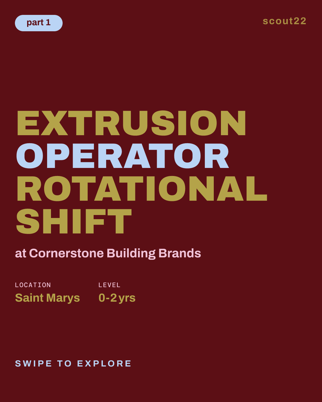 Extrusion Operator Rotational Shift at Cornerstone Building Brands