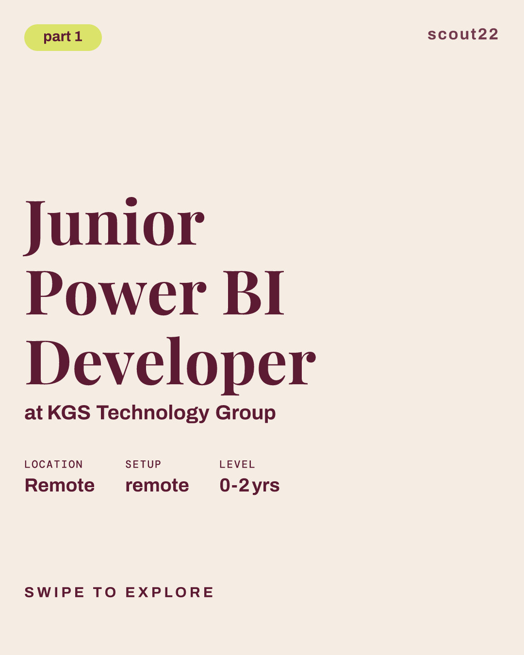Junior Power BI Developer at KGS Technology Group
