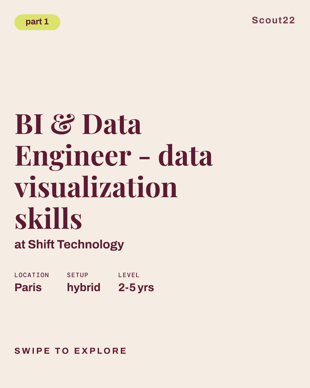 BI & Data Engineer - data visualization skills at Shift Technology