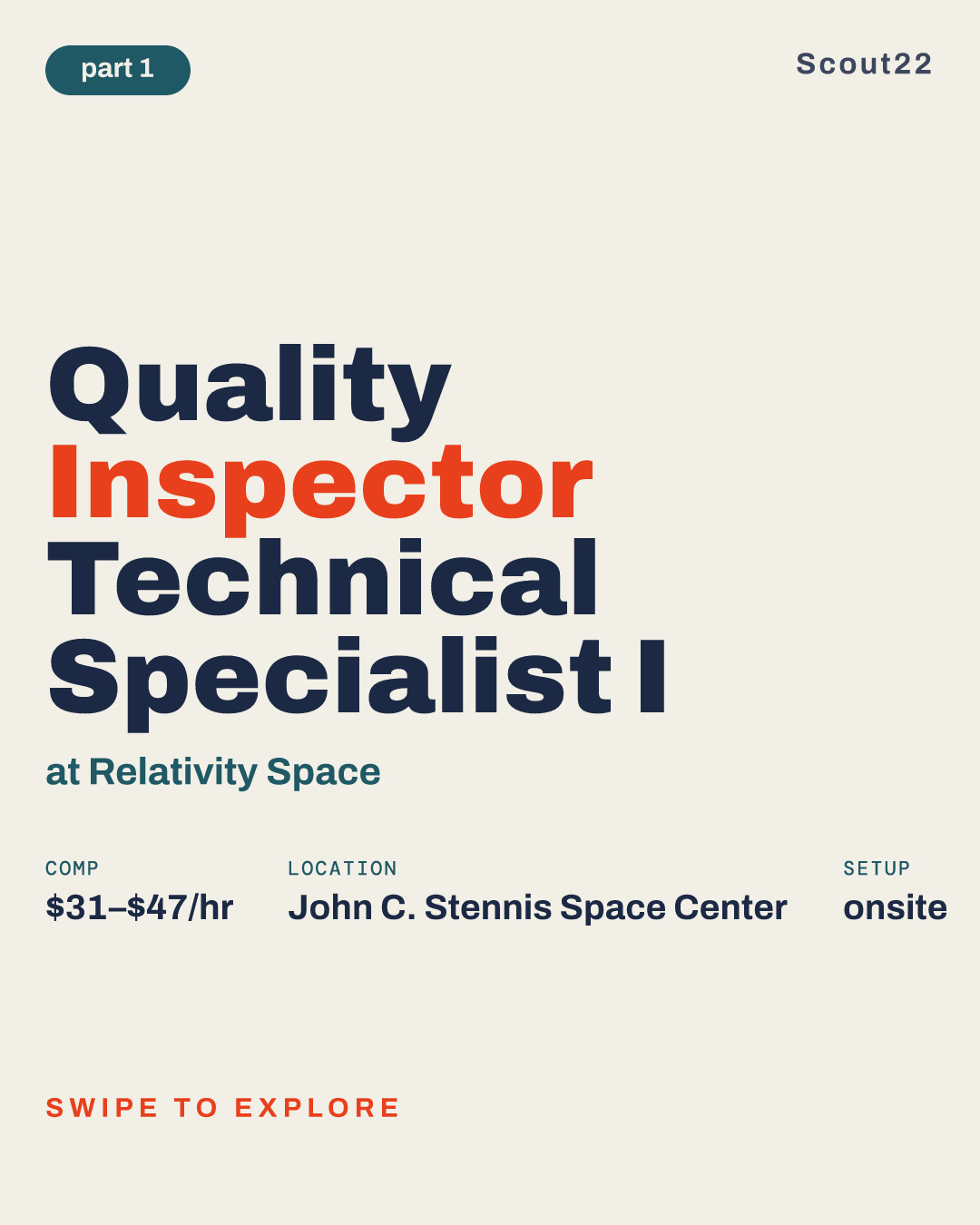 Quality Inspector Technical Specialist I at Relativity Space