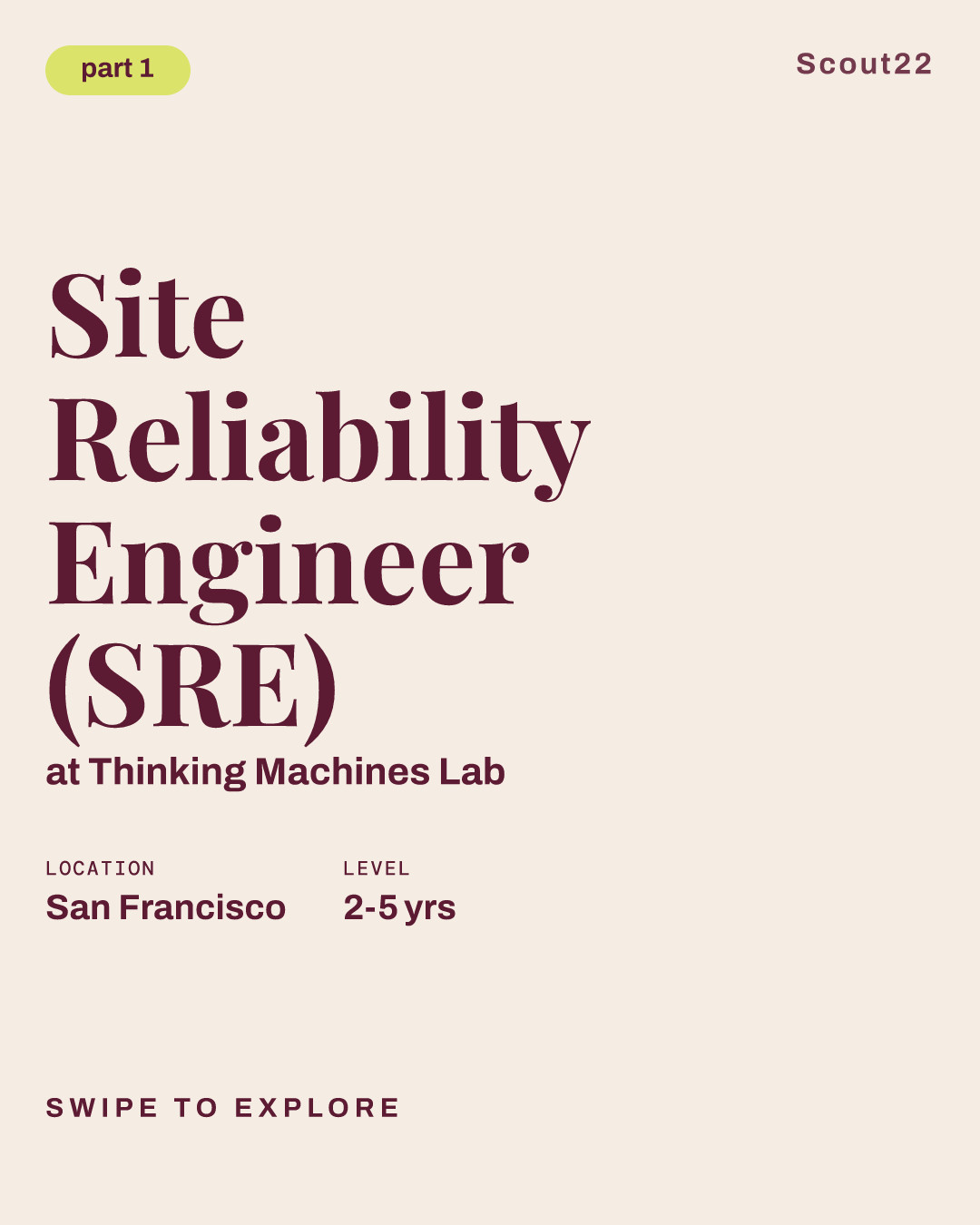 Site Reliability Engineer (SRE) at Thinking Machines Lab