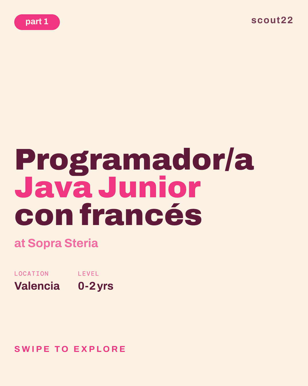 Programador/a Java Junior con francés at Sopra Steria